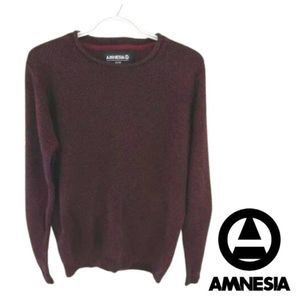 Marroon and black knit Amnesia Skater sweater unisex sized Medium